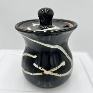 Bernwell 4" Sugar Bowl Lid Studio Art Pottery Ceramic W Elwell Multicolor Glazed